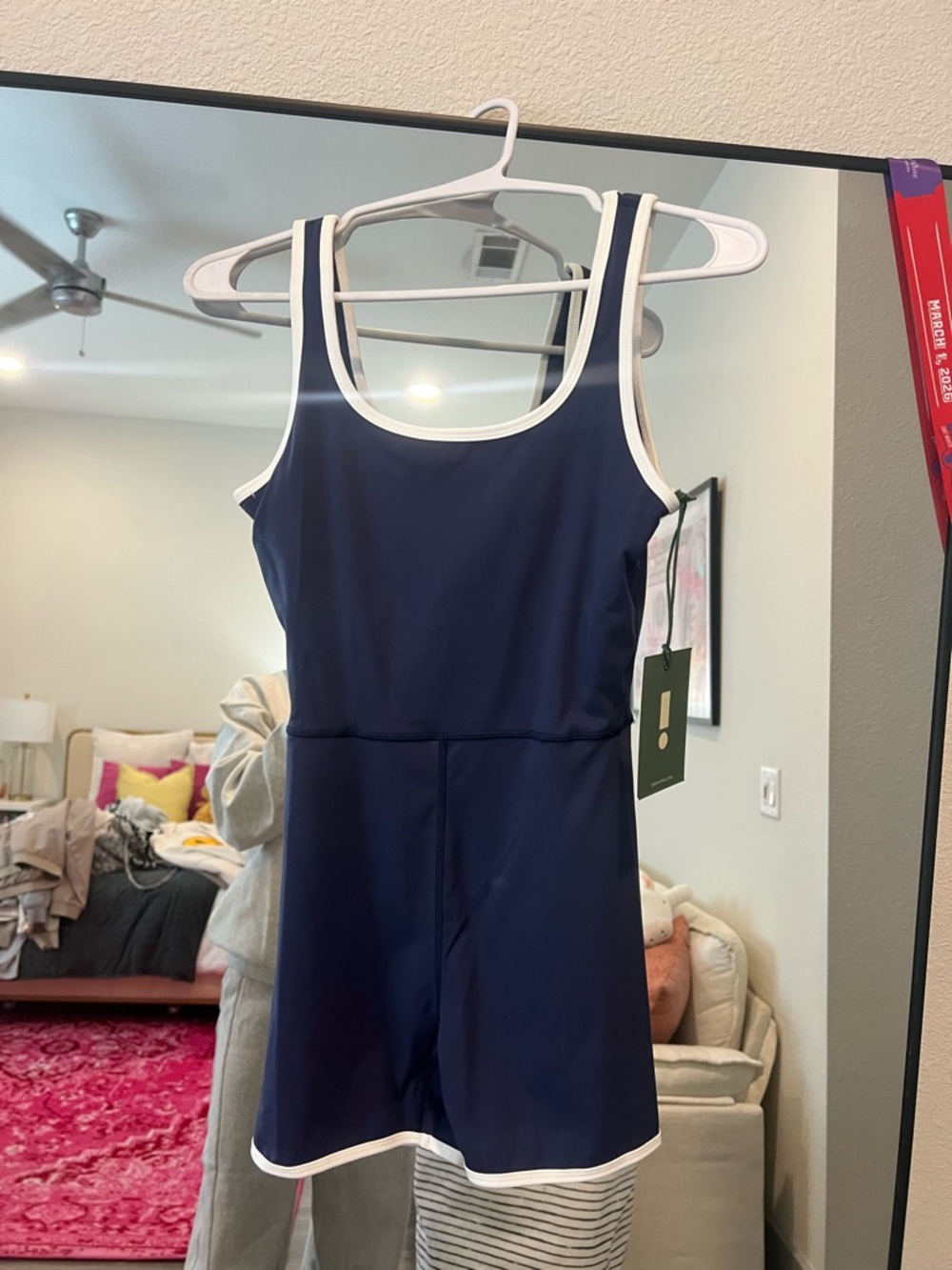 Daily Drills Navy with White Trim Athletic Tank Romper